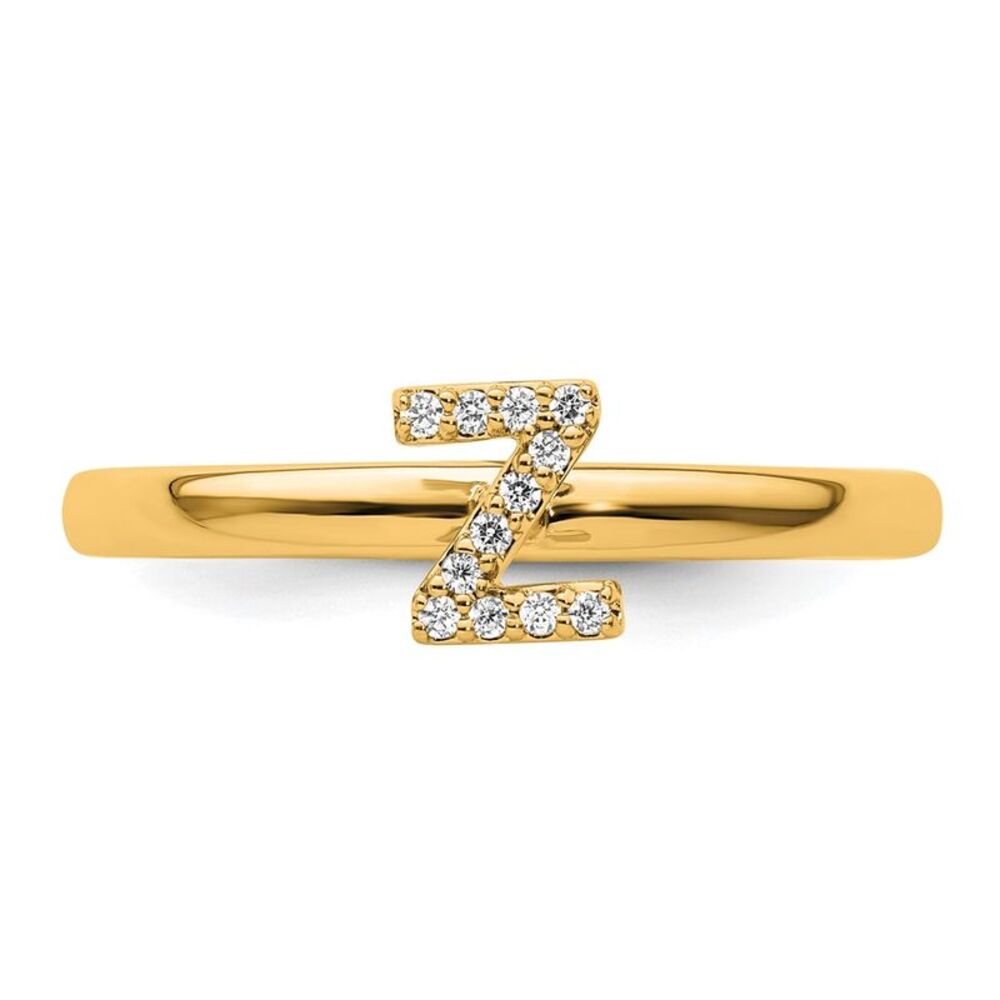 Kazi Luxury 14k Yellow Gold Stackable Diamond Ini… - image 4